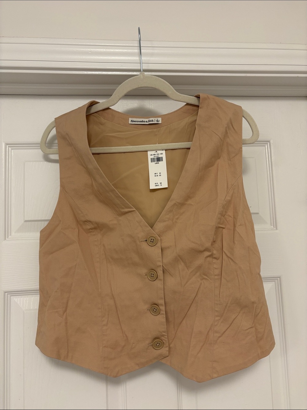 Abercrombie & Fitch Women's Tan Button-Front Vest Top